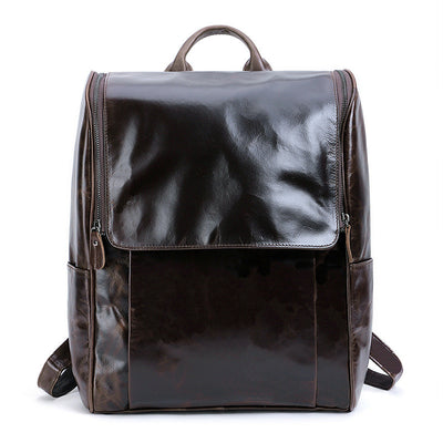 Mochila Ejecutiva de Cuero para Laptop 15.6" - Diseño Retro de Alta Capacidad - Image 11