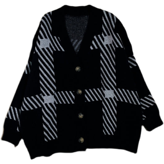 Cardigan Retro a Cuadros para Mujer - Chaqueta Vintage - Image 6