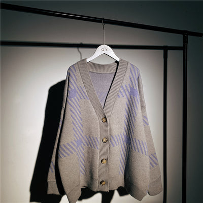 Cardigan Retro a Cuadros para Mujer - Chaqueta Vintage - Image 10
