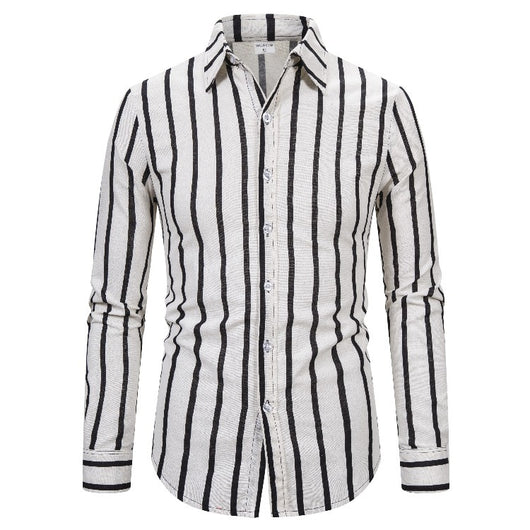 Camisa de Manga Larga a Rayas para Hombre - Image 7
