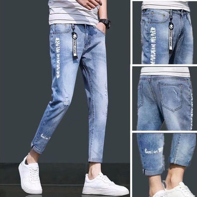 Pantalones Casuales Hombre con Detalles Perforados 9 Puntos - Image 7