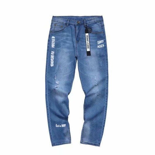 Pantalones Casuales Hombre con Detalles Perforados 9 Puntos - Image 5