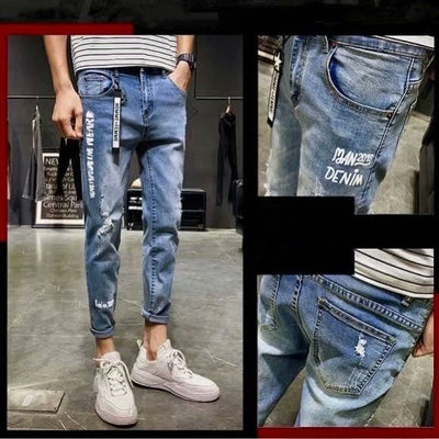 Pantalones Casuales Hombre con Detalles Perforados 9 Puntos - Image 4