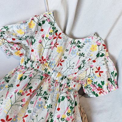 Vestido Princesa Niña con Falda Larga Estampado Floral - Image 9