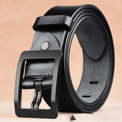 Cinturón de Cuero Doble Capa para Hombre con Hebilla de Aguja - Image 3