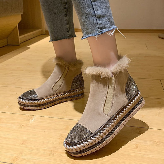 Botas de Invierno con Strass y Terciopelo - Calidez y Estilo para la Temporada Fría - Image 7