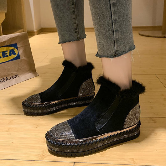 Botas de Invierno con Strass y Terciopelo - Calidez y Estilo para la Temporada Fría - Image 3