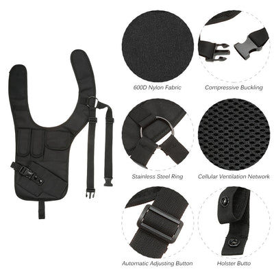 Chaleco Táctico Invisible con Funda de Arma y Bolsa para Teléfono Camuflado Impermeable - Image 6