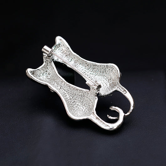 Broche Doble Zorro Diamante en Blanco y Negro - Image 9
