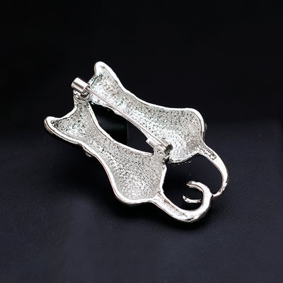 Broche Doble Zorro Diamante en Blanco y Negro - Image 4