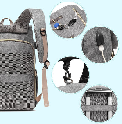 Mochila Maternal Térmica Impermeable con Carga USB y Calentador de Biberones - Image 14