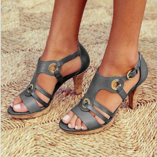 Sandalias de Tacón Alto con Punta Redonda para Mujer - Image 3