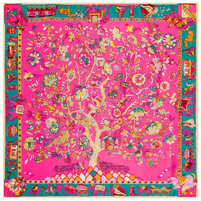 Pañuelo Viajero Árbol de la Vida 130cm - Diseño Étnico Flores para Mujer - Image 3