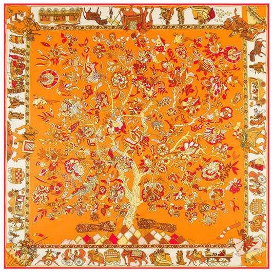 Pañuelo Viajero Árbol de la Vida 130cm - Diseño Étnico Flores para Mujer - Image 2