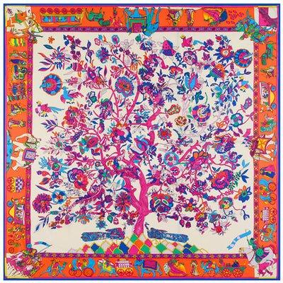 Pañuelo Viajero Árbol de la Vida 130cm - Diseño Étnico Flores para Mujer - Image 5