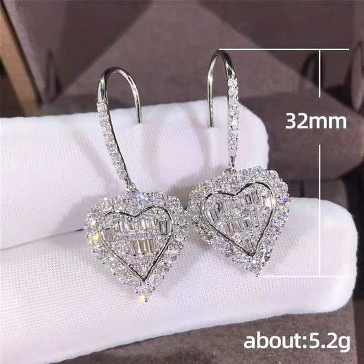 Aretes de Circonia Cúbica con Forma de Calor para Bodas y Compromisos - Image 4