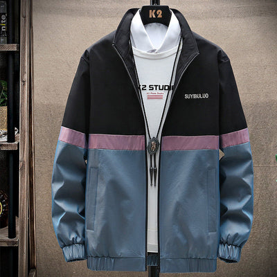 Chamarra Casual para Hombre Cuello Alzado Estilo Universitario - Image 23