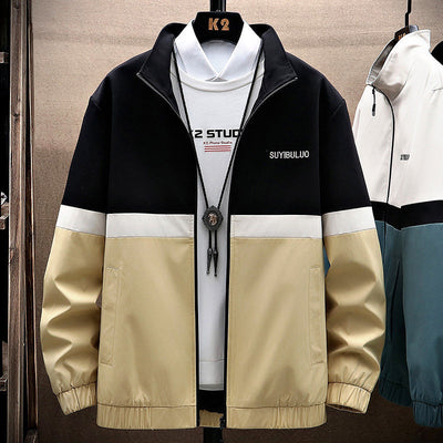 Chamarra Casual para Hombre Cuello Alzado Estilo Universitario - Image 27