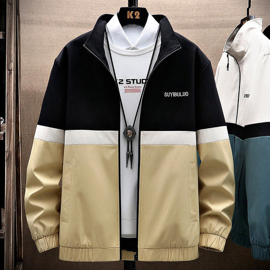 Chamarra Casual para Hombre Cuello Alzado Estilo Universitario - Image 27