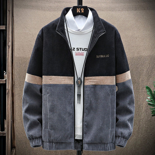 Chamarra Casual para Hombre Cuello Alzado Estilo Universitario - Image 34
