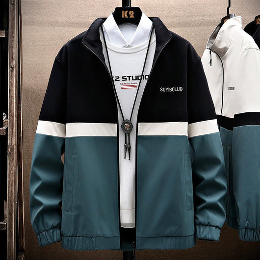 Chamarra Casual para Hombre Cuello Alzado Estilo Universitario - Image 7