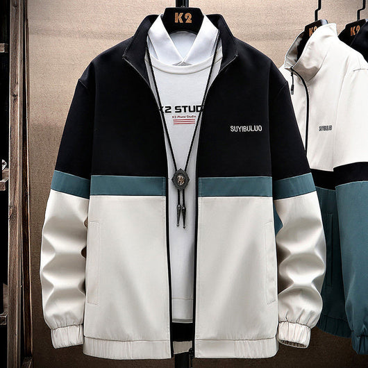 Chamarra Casual para Hombre Cuello Alzado Estilo Universitario - Image 8