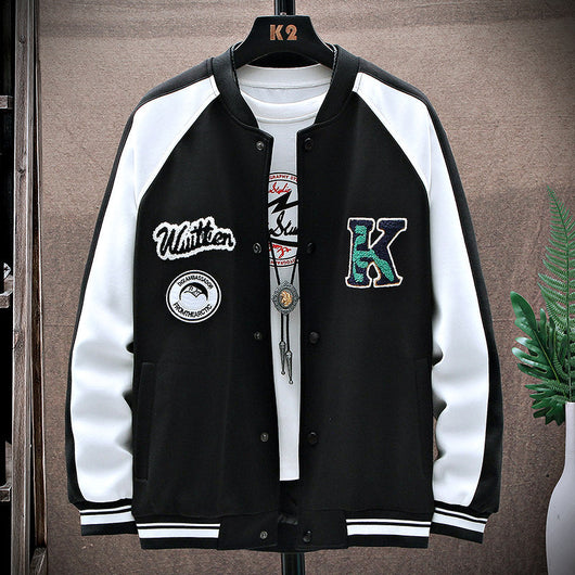Chamarra Casual para Hombre Cuello Alzado Estilo Universitario - Image 11