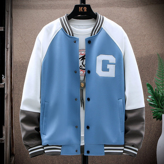 Chamarra Casual para Hombre Cuello Alzado Estilo Universitario - Image 12
