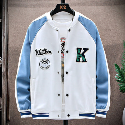 Chamarra Casual para Hombre Cuello Alzado Estilo Universitario - Image 13