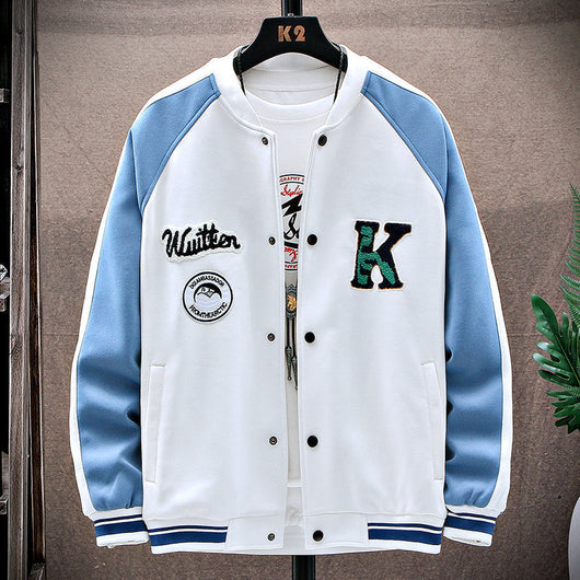 Chamarra Casual para Hombre Cuello Alzado Estilo Universitario - Image 13