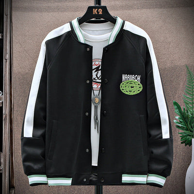Chamarra Casual para Hombre Cuello Alzado Estilo Universitario - Image 16