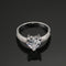 Anillo de Corazón Circonia Blanca Chapado en Oro Blanco