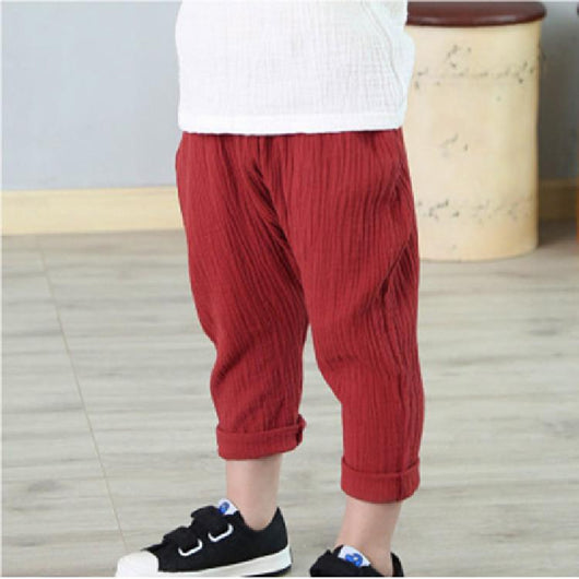 Pantalones Cortos Harem de Algodón y Lino para Niños - Estilo Casual Verano - Image 6