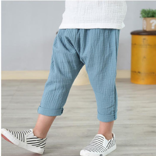 Pantalones Cortos Harem de Algodón y Lino para Niños - Estilo Casual Verano - Image 12