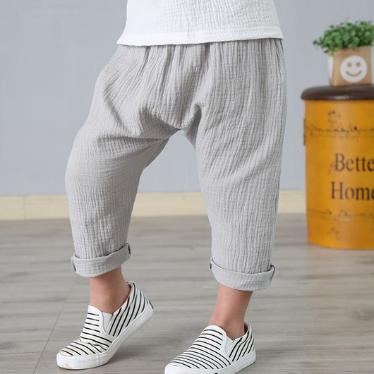 Pantalones Cortos Harem de Algodón y Lino para Niños - Estilo Casual Verano - Image 14
