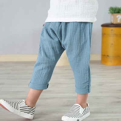 Pantalones Cortos Harem de Algodón y Lino para Niños - Estilo Casual Verano - Image 4