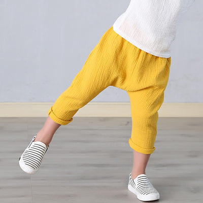 Pantalones Cortos Harem de Algodón y Lino para Niños - Estilo Casual Verano - Image 7