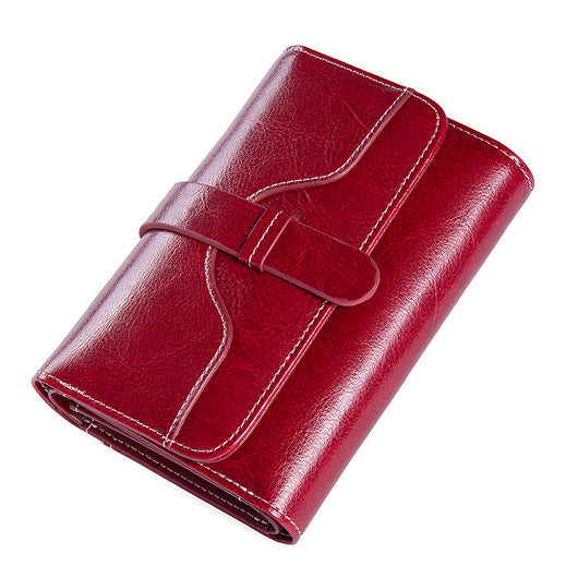 Billetera Monedero Vintage de Cuero Encerado con Broche - Image 5