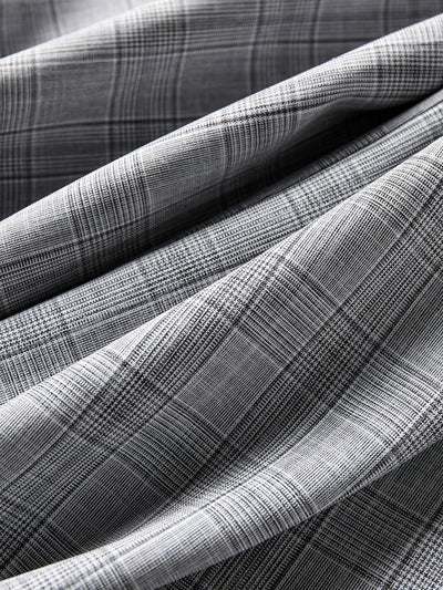 Pantalón Ancho Cuadros Cintura Alta Primavera Mujer - Image 11