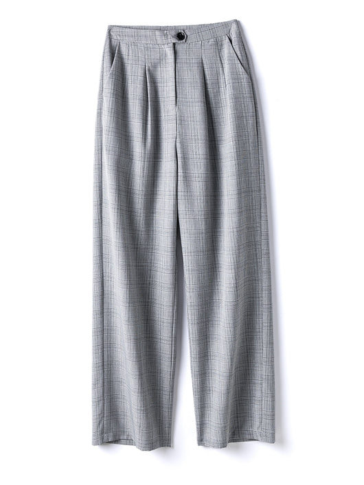 Pantalón Ancho Cuadros Cintura Alta Primavera Mujer - Image 4