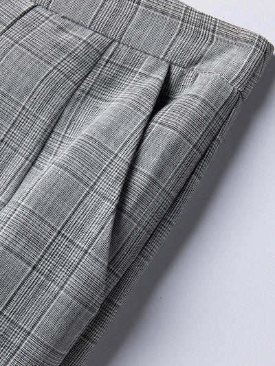 Pantalón Ancho Cuadros Cintura Alta Primavera Mujer - Image 3