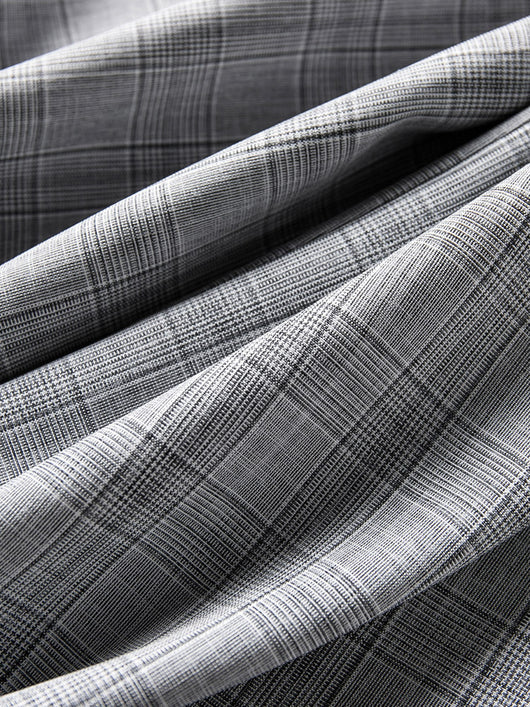 Pantalón Ancho Cuadros Cintura Alta Primavera Mujer - Image 5