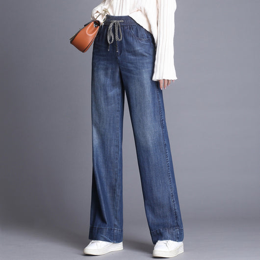 Pantalón Denim Retro Cintura Alta Slim Fit Casual - Image 2