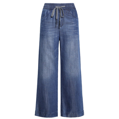 Pantalón Denim Retro Cintura Alta Slim Fit Casual - Image 4