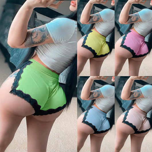 Leggins de Encaje Sexy de Colores Sólidos Europeos y Americanos - Image 7