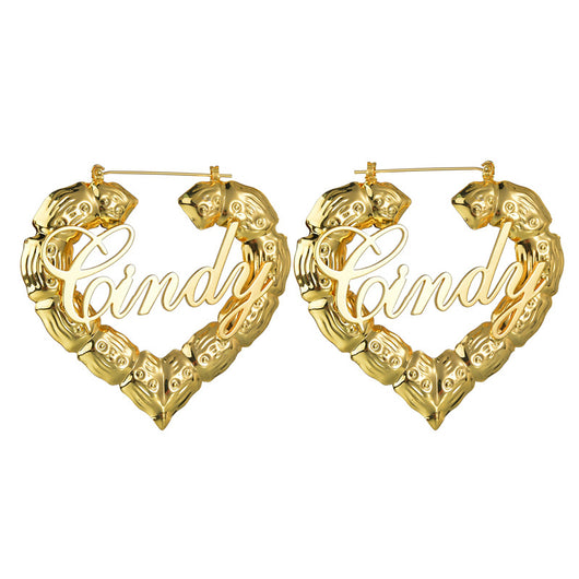 Arracadas de Bambú con Letras - Estilo Queen, Love, Sexy - Image 16