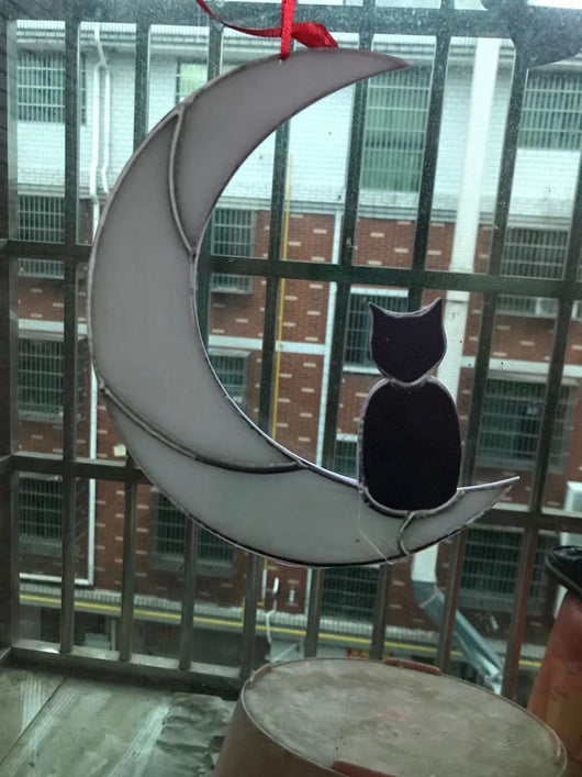 Colgante Decorativo Gato en la Luna - Adorno Artesanal para Hogar y Restaurante - Image 5