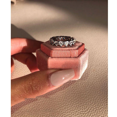 Anillo de Corazón de Durazno con Circón - Símbolo de Amor Elegante - Image 3