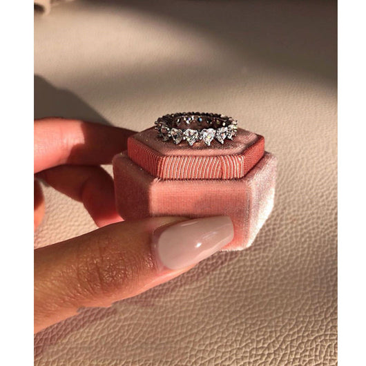 Anillo de Corazón de Durazno con Circón - Símbolo de Amor Elegante - Image 3