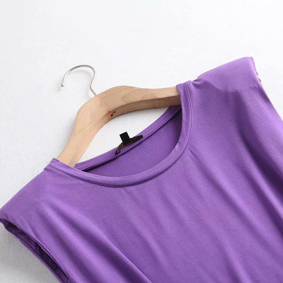 Blusa Casual de Algodón para Mujer sin Mangas con Hombreras - Image 8